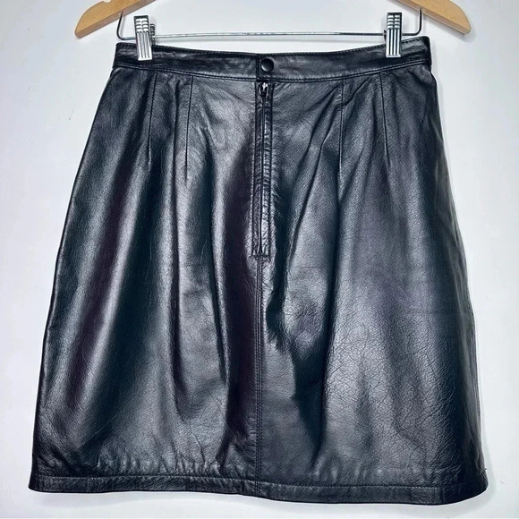 Wilson Maxima Black Leather Skirt Size 10 - Picture 2 of 6